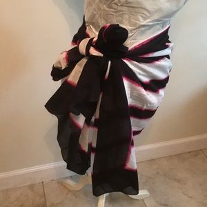 100% Cotton Wrap 58” by 46”- White, Pink & Black